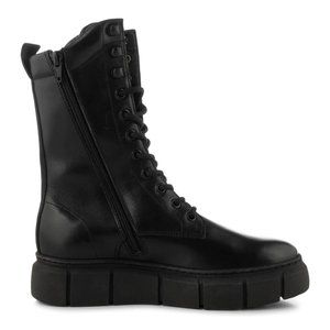 $350 SHOE THE BEAR Black Tove Lace zip Boot leather combat military 39 (TC20)